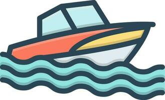 color icon for boat vector