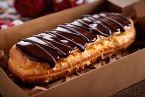 stock photo of a chocolate eclair and more topping photography