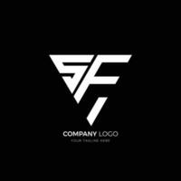 S F triangle letter modern branding monogram logo vector