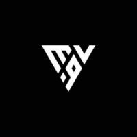 initial m v q logo design illustration isolated black background vector