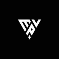 initial m v p logo design illustration isolated black background vector
