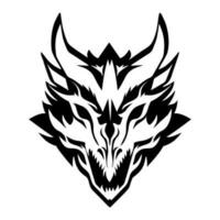 Black dragon head on a white background. vector