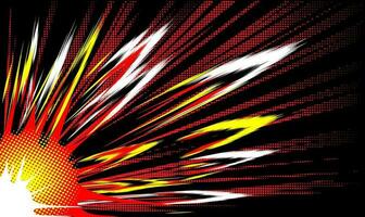 Explosion and dynamic lines of motion on a black background from bottom to top diagonally. vector