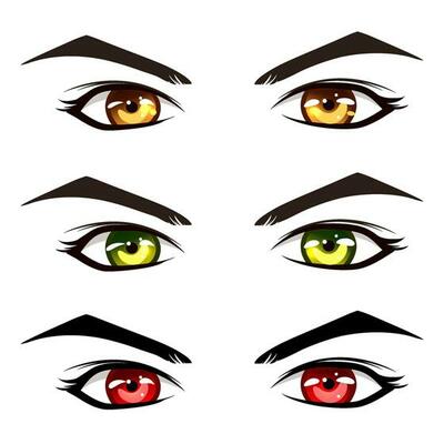 Set of Male Anime Style Eyes Stock Illustration - Illustration of japanese,  iris: 147934165