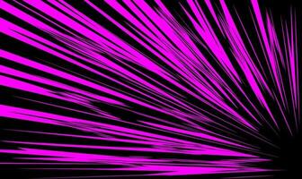 Purple dynamic lines of movement on a black background from the bottom up diagonally. vector
