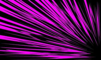 Purple dynamic lines of movement on a black background from the bottom up diagonally. vector