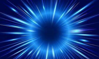 Blue glowing lines and rays of strong energy. vector