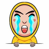 The crying loudly means an expression of very deep sadness vector