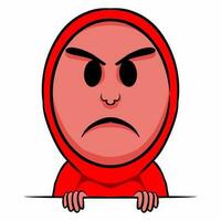 Icon with a red angry expression means that it has a deep sense of anger, resentment and hatred vector