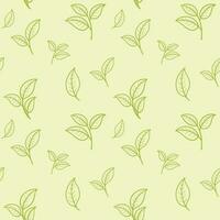 Vector Tea Leaf Pattern Seamless Background