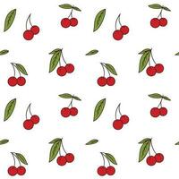 Vector Cherry Pattern Seamless Background