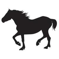 un caballo vector silueta negro color ilustración