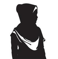 A muslim Hijab women vector silhouette, A Muslim Girl Wearing a Hijab vector illustration.