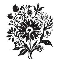 Floral Ornament vector silhouette, Set of floral design elements. Vector