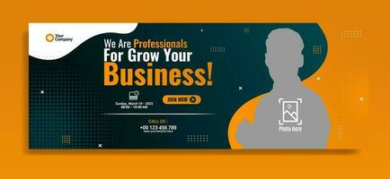 Business webinar horizontal banner template design. Very suitable for online class programs, marketing, etc. vector