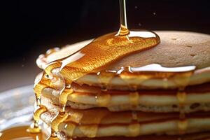 stock photo of pancake with honey glaze food photography