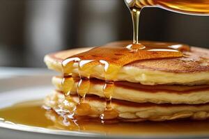 stock photo of pancake with honey glaze food photography