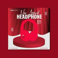 modern and stylish headphone sale social media post post or banner template vector