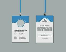 Modern and minimalist id card template.Vector id card template with clasp and lanyard vector