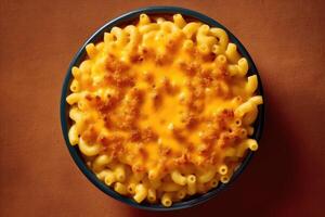 stock photo of macaroni and cheese flat lay photography