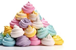 stock photo of meringue cookies isolated white background professional food photography ai generated