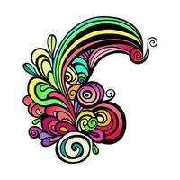 Groovy Swirly Freehand Doodle Design Element vector