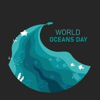 World Oceans Day Poster Design vector