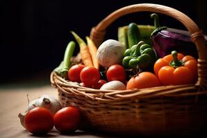 stock photo of mix vegetable on the basket Editorial food photography