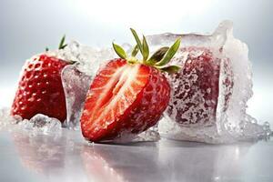 frozen fruit in the kitchen table professional food photography AI Generated photo