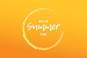 Hello summer time heading design for banner or poster. Summer event concept. Vector illustration.
