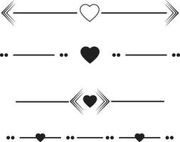 Text dividers paragraph dividers borders frames with heart free vector