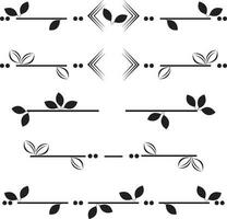 Text dividers paragraph dividers borders frames with leaves vector