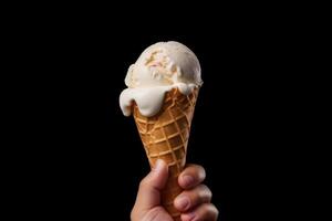 valores foto de hielo crema con cono comida fotografía generativo ai