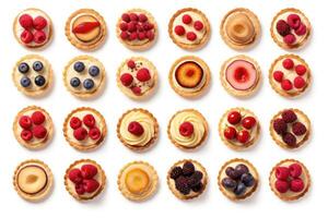 tarts flat lay Food Photography AI Generated photo