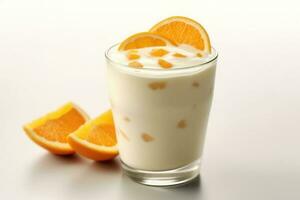 orange yogurt drink Food Photography AI Generated photo