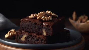 stock photo of hyperrealistic portrait of brownies food photography