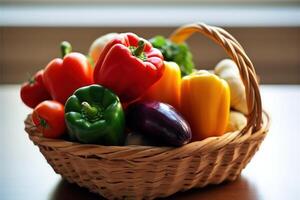 stock photo of mix vegetable on the basket Editorial food photography