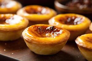 stock photo of Chinese custard tarts is a kind of custard tart food photography