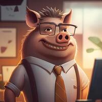 wildboar wear dressed a businessman wildboar wear dressed a businessman wildboar wear dressed a businessman photo