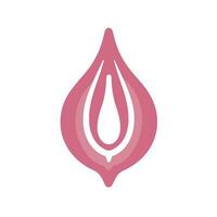 female vulva icon logo for gynecological health theme vector