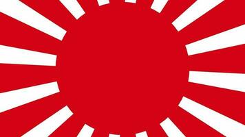 Imperial Japanese Army Flag, Rising Sun Flag, Empire of Japan Flag with 16 rays on a red circle and spinning from center. 4K UHD. video