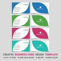 Corporate Business Card Template Design With 4 Color Variations Vol-02 vector