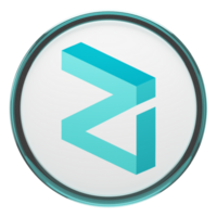 Zilliqa ,zil glas crypto mynt 3d illustration png