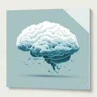 Brain Cloud, AI-Generative, Digital Illustration. photo