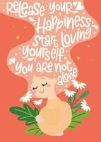 flat design vector self love girl mental health awareness