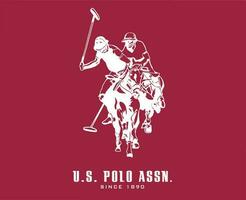 nosotros polo asno marca símbolo logo con nombre blanco ropa diseño icono resumen vector ilustración con rojo antecedentes