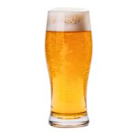 ai généré une glacial verre rempli à le bord avec une croustillant, couleur ambrée bière. minuscule bulles se cramponner à le côtés, allusion à le effervescence dans.png png