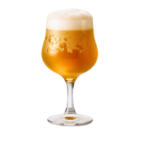 ai généré une glacial verre rempli à le bord avec une croustillant, couleur ambrée bière. minuscule bulles se cramponner à le côtés, allusion à le effervescence dans.png png