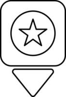Map pointer with star, places optimization. vector