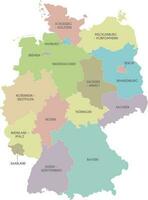 Vector map of Germany with federated states or regions and administrative divisions. Editable and clearly labeled layers.